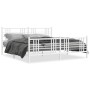 Estructura cama metal con cabecero y pie cama blanco 193x203 cm de , Camas y somieres - Ref: Foro24-376397, Precio: 144,62 €,...