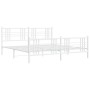 Estructura cama metal con cabecero y pie cama blanco 193x203 cm de , Camas y somieres - Ref: Foro24-376397, Precio: 144,62 €,...