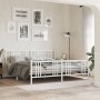 Estructura cama metal con cabecero y pie cama blanco 193x203 cm de , Camas y somieres - Ref: Foro24-376397, Precio: 144,62 €,...