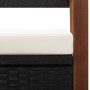 Banco de almacenaje ratán sintético madera acacia negro 115 cm de vidaXL, Bancos de jardín - Ref: Foro24-46010, Precio: 170,6...