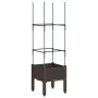 Jardinera con enrejado PP marrón 40x40x142,5 cm de , Maceteros y jardineras - Ref: Foro24-367950, Precio: 31,99 €, Descuento: %