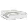 Estructura cama con cajones madera ingeniería blanca 200x200 cm de , Camas y somieres - Ref: Foro24-3280356, Precio: 243,72 €...