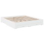 Estructura cama con cajones madera ingeniería blanca 200x200 cm de , Camas y somieres - Ref: Foro24-3280356, Precio: 243,72 €...