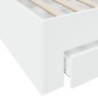Estructura cama con cajones madera ingeniería blanca 200x200 cm de , Camas y somieres - Ref: Foro24-3280356, Precio: 243,72 €...