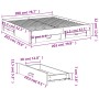 Estructura cama con cajones madera ingeniería blanca 200x200 cm de , Camas y somieres - Ref: Foro24-3280356, Precio: 243,72 €...