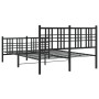 Estructura cama con cabecero y estribo metal negro 137x190 cm de , Camas y somieres - Ref: Foro24-376341, Precio: 109,77 €, D...