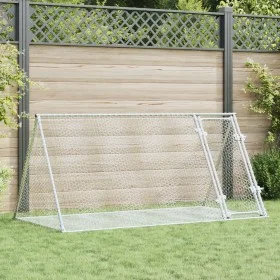 Jaula para conejos acero galvanizado plateado 200x105x91 cm de , Jaulas y habitáculos para animales pequeños - Ref: Foro24-32...