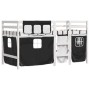 Cama alta niños con cortinas madera pino blanco negro 80x200 cm de , Camas y somieres - Ref: Foro24-3283811, Precio: 176,78 €...
