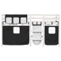 Cama alta niños con cortinas madera pino blanco negro 80x200 cm de , Camas y somieres - Ref: Foro24-3283811, Precio: 176,78 €...