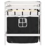 Cama alta niños con cortinas madera pino blanco negro 80x200 cm de , Camas y somieres - Ref: Foro24-3283811, Precio: 176,78 €...