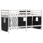 Cama alta niños con cortinas madera pino blanco negro 80x200 cm de , Camas y somieres - Ref: Foro24-3283811, Precio: 176,78 €...