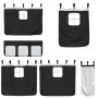 Cama alta niños con cortinas madera pino blanco negro 80x200 cm de , Camas y somieres - Ref: Foro24-3283811, Precio: 176,78 €...