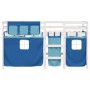 Cama alta para niños con cortinas madera pino azul 90x190 cm de , Camas y somieres - Ref: Foro24-3283830, Precio: 205,58 €, D...