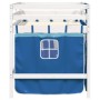 Cama alta para niños con cortinas madera pino azul 90x190 cm de , Camas y somieres - Ref: Foro24-3283830, Precio: 205,58 €, D...