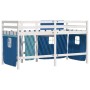 Cama alta para niños con cortinas madera pino azul 90x190 cm de , Camas y somieres - Ref: Foro24-3283830, Precio: 205,58 €, D...