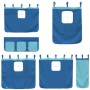 Cama alta para niños con cortinas madera pino azul 90x190 cm de , Camas y somieres - Ref: Foro24-3283830, Precio: 205,58 €, D...