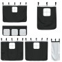 Cama alta niños con cortinas madera pino blanco negro 90x190 cm de , Camas y somieres - Ref: Foro24-3283832, Precio: 199,80 €...