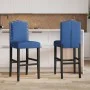 Taburetes altos 2 uds madera maciza de caucho y tela de , Taburetes de cocina - Ref: Foro24-4006211, Precio: 112,14 €, Descue...
