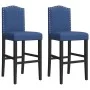 Taburetes altos 2 uds madera maciza de caucho y tela de , Taburetes de cocina - Ref: Foro24-4006211, Precio: 112,14 €, Descue...
