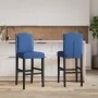 Taburetes altos 2 uds madera maciza de caucho y tela de , Taburetes de cocina - Ref: Foro24-4006211, Precio: 112,14 €, Descue...