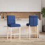 Taburetes altos 2 uds madera maciza de caucho y tela de , Taburetes de cocina - Ref: Foro24-4006218, Precio: 114,99 €, Descue...