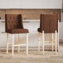Taburetes altos 2 uds madera maciza de caucho y tela de , Taburetes de cocina - Ref: Foro24-4006224, Precio: 96,67 €, Descuen...
