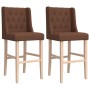 Taburetes altos 2 uds madera maciza de caucho y tela de , Taburetes de cocina - Ref: Foro24-4006224, Precio: 96,67 €, Descuen...