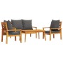 Set de muebles de jardín 4 pzs y cojines madera maciza acacia de , Conjuntos de jardín - Ref: Foro24-3211796, Precio: 416,51 ...