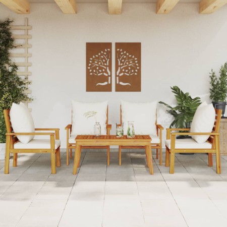 Juego de muebles jardín 5 pzas con cojines madera maciza acacia de , Conjuntos de jardín - Ref: Foro24-3211804, Precio: 425,4...