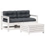 Set de muebles de jardín 3 pzas con cojines madera pino blanco de , Conjuntos de jardín - Ref: Foro24-3250765, Precio: 300,91...