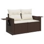 Set de sofás de jardín 9 pzas y cojines ratán sintético marrón de , Conjuntos de jardín - Ref: Foro24-3220622, Precio: 581,53...