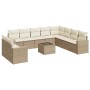 Set de sofás de jardín 11pzas con cojines ratán sintético beige en Conjuntos de jardín | Comprar online en Foru.es