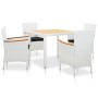 Juego de comedor de jardín 5 piezas ratán sintético blanco de vidaXL, Conjuntos de jardín - Ref: Foro24-45982, Precio: 376,15...