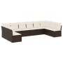 Set de sofás de jardín 10 pzas y cojines ratán sintético marrón de , Conjuntos de jardín - Ref: Foro24-3218093, Precio: 599,2...