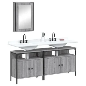 Set de muebles de baño 3 pzas madera contrachapada gris sonoma de , Muebles de baño - Ref: Foro24-3214788, Precio: 160,11 €, ...