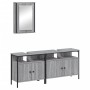 Set de muebles de baño 3 pzas madera contrachapada gris sonoma de , Muebles de baño - Ref: Foro24-3214788, Precio: 161,46 €, ...
