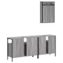 Set de muebles de baño 3 pzas madera contrachapada gris sonoma de , Muebles de baño - Ref: Foro24-3214788, Precio: 161,46 €, ...