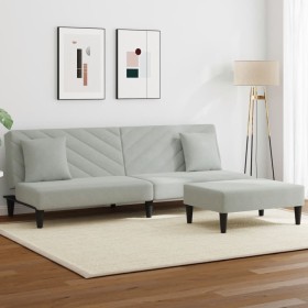 Juego de sofás con cojines 2 piezas terciopelo gris claro de , Sofás - Ref: Foro24-3216262, Precio: 293,82 €, Descuento: %