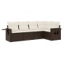 Set comedor de jardín 5 piezas y cojines ratán sintético marrón de , Conjuntos de jardín - Ref: Foro24-3220132, Precio: 340,4...