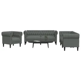 Juego de sofás 3 piezas tela gris oscuro de , Sofás - Ref: Foro24-3209192, Precio: 674,96 €, Descuento: %