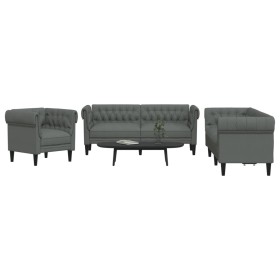 Juego de sofás 3 piezas tela gris oscuro de , Sofás - Ref: Foro24-3209192, Precio: 781,12 €, Descuento: %