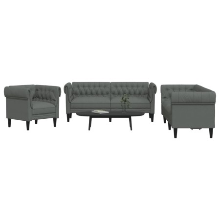 Juego de sofás 3 piezas tela gris oscuro de , Sofás - Ref: Foro24-3209192, Precio: 781,12 €, Descuento: %