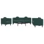 Juego de sofás con cojines 3 piezas terciopelo verde oscuro de , Sofás - Ref: Foro24-3209249, Precio: 714,55 €, Descuento: %