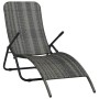 Tumbona plegable de ratán sintético gris de vidaXL, Tumbonas - Ref: Foro24-48128, Precio: 73,34 €, Descuento: %