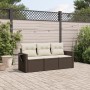 Set sofás de jardín 3 piezas y cojines ratán sintético marrón de , Conjuntos de jardín - Ref: Foro24-3219862, Precio: 210,38 ...