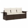 Set sofás de jardín 3 piezas y cojines ratán sintético marrón de , Conjuntos de jardín - Ref: Foro24-3219862, Precio: 210,38 ...