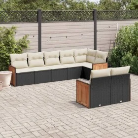 Set de sofás de jardín 8 piezas y cojines ratán sintético negro de , Conjuntos de jardín - Ref: Foro24-3260229, Precio: 539,5...