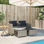 Sofá jardín 2 plazas con mesa y taburetes ratán PE gris claro de , Conjuntos de jardín - Ref: Foro24-368421, Precio: 221,09 €...