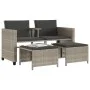Sofá jardín 2 plazas con mesa y taburetes ratán PE gris claro de , Conjuntos de jardín - Ref: Foro24-368421, Precio: 221,09 €...