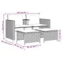 Sofá jardín 2 plazas con mesa y taburetes ratán PE gris claro de , Conjuntos de jardín - Ref: Foro24-368421, Precio: 221,09 €...